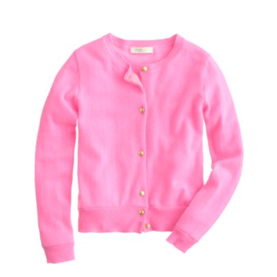 Girls' cashmere star-button cardigan