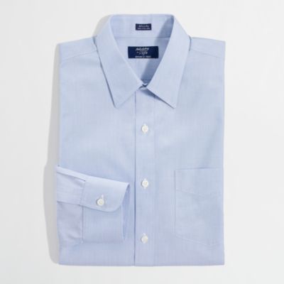 Factory wrinkle-free point-collar dress shirt
