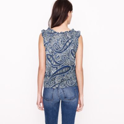 Smocked top in antique paisley