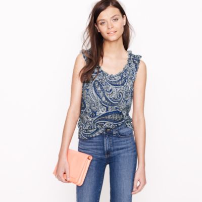 Smocked top in antique paisley