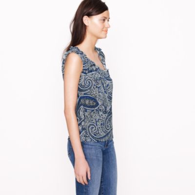 Smocked top in antique paisley