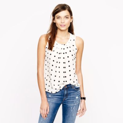 Dotted silk shell