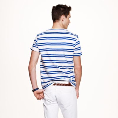 Slub jersey tee in double stripe