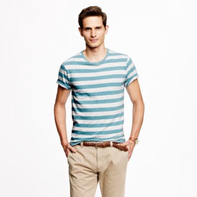 Stock jersey tee in heather stripe