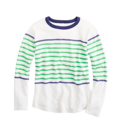 Boys' long-sleeve ringer tee in engineered stripe