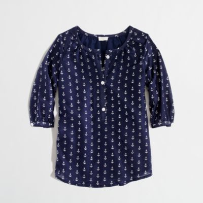 Factory girls' printed poet blouse