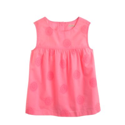 Girls' sleeveless eyelet tunic