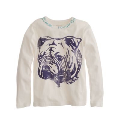 Boys' long-sleeve bulldog tee