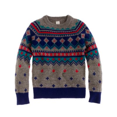 Boys' lambswool Fair Isle sweater in multicolor