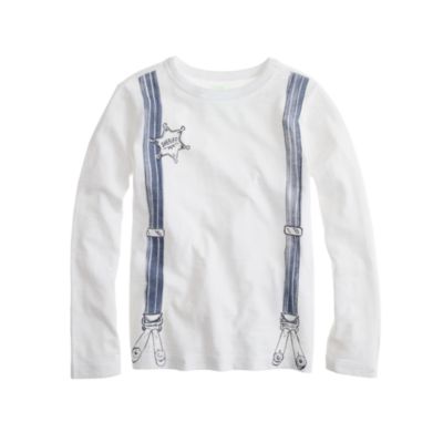 Boys' long-sleeve suspenders tee
