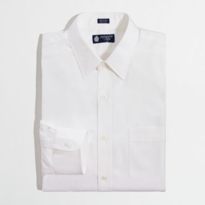 Factory slim point-collar dress shirt in white