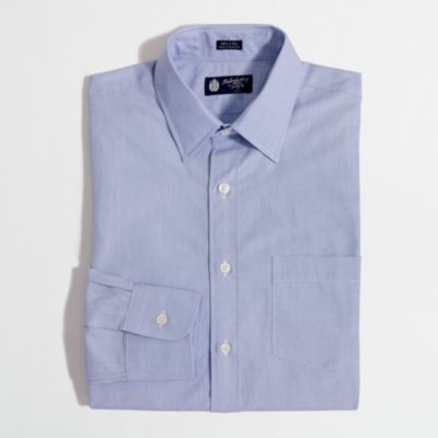 Factory slim point-collar end-on-end dress shirt