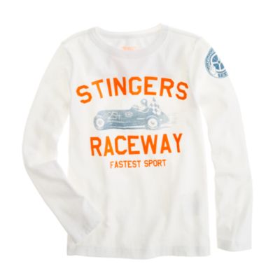 Boys' long-sleeve raceway tee