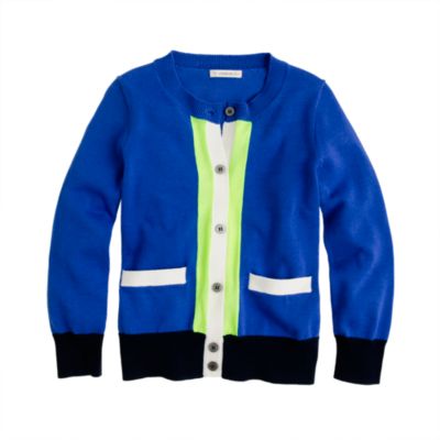 Girls' Caroline cardigan in colorblock