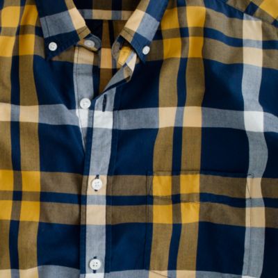 Tartan shirt in vintage navy and yellow