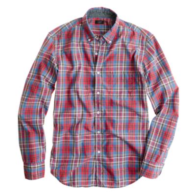 Tartan shirt in blue sapphire