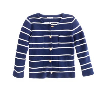 Girls' sweater-jacket in stripe