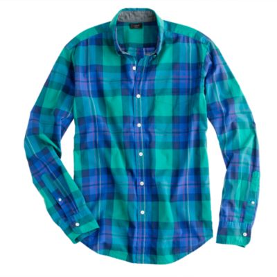 Tartan shirt in felt green
