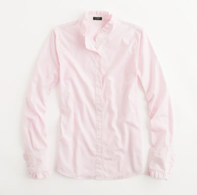 Factory ruffle-trim button-down shirt
