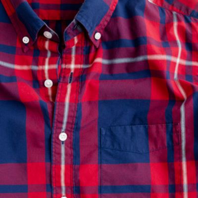 Tartan shirt in vintage navy and red