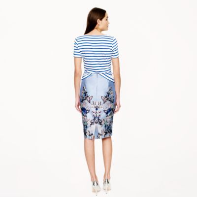 Collection No. 2 pencil skirt in hummingbird floral