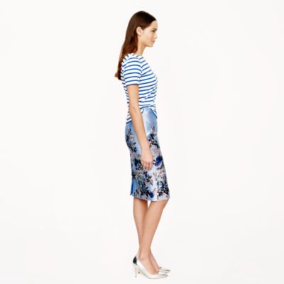 Collection No. 2 pencil skirt in hummingbird floral