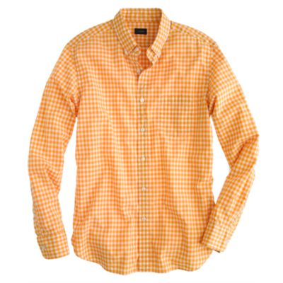 Secret Wash shirt in golden mustard gingham