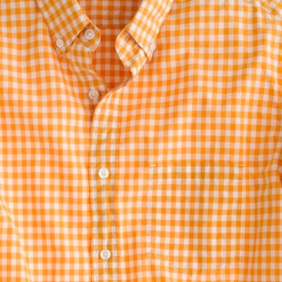 Secret Wash shirt in golden mustard gingham