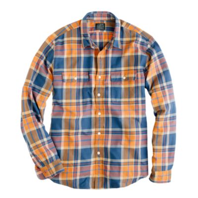 Flannel shirt in Caribbean blue plaid
