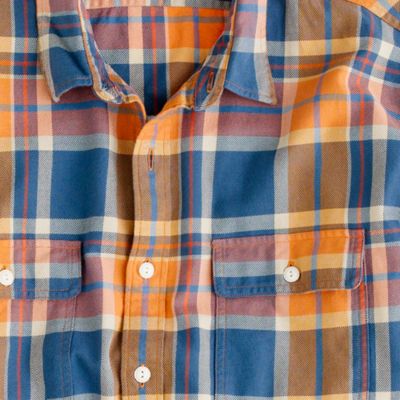 Flannel shirt in Caribbean blue plaid