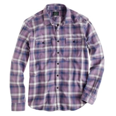 Flannel shirt in deep grape plaid