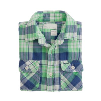 Boys' vintage camp flannel shirt in fleetwood plaid