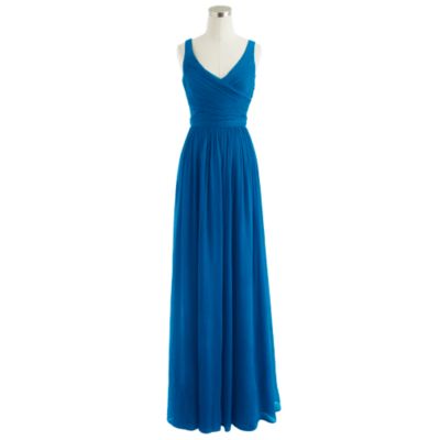 Heidi long dress in silk chiffon