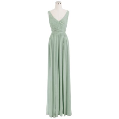Heidi long dress in silk chiffon