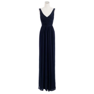Petite Heidi long dress in silk chiffon