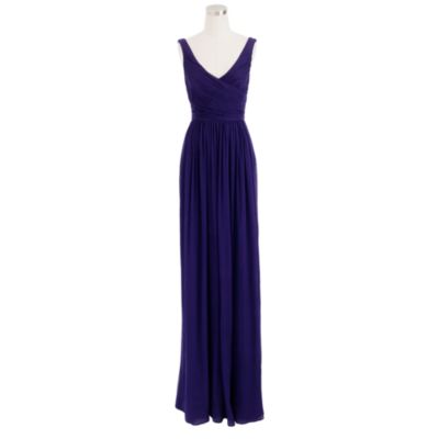 Petite Heidi long dress in silk chiffon