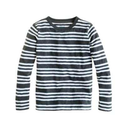 Boys' long-sleeve slub tee in engineered stripe