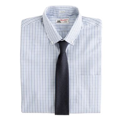 Thomas Mason&reg; fabric button-down dress shirt in tattersall