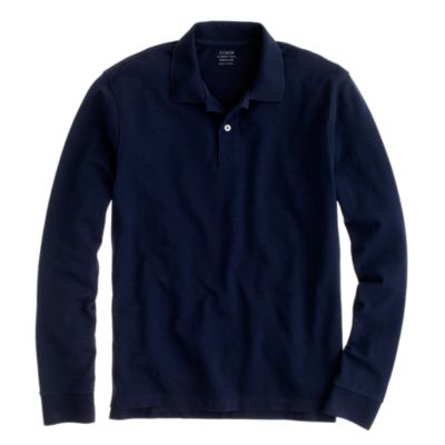 long-sleeve piqu&eacute; polo