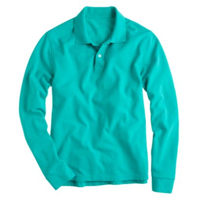 long-sleeve piqu&eacute; polo