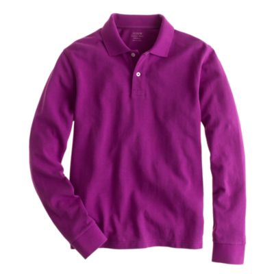 Tall long-sleeve piqu&eacute; polo