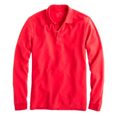 long-sleeve piqu&eacute; polo