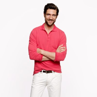 long-sleeve piqu&eacute; polo