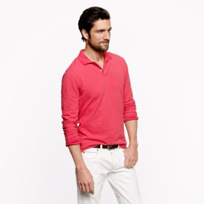 long-sleeve piqu&eacute; polo