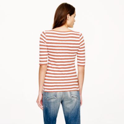Painter elbow-sleeve boatneck tee in nautical stripe