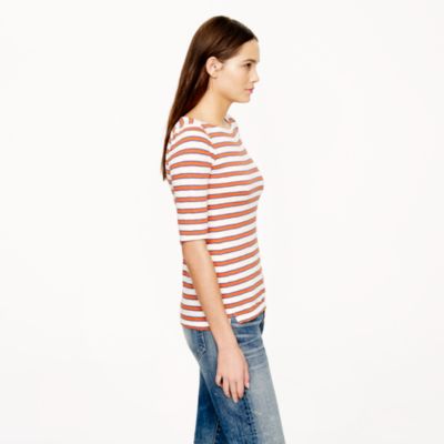 Painter elbow-sleeve boatneck tee in nautical stripe