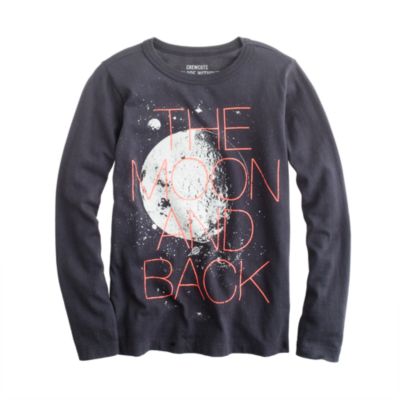 Boys' glow-in-the-dark long-sleeve moon tee