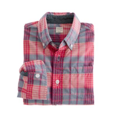 Boys' shirt in barn plaid