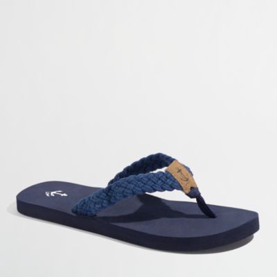 Factory braided cotton flip-flops