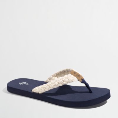 Factory braided cotton flip-flops